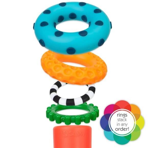 Sassy Stacks of Circles Stacking Ring STEM Learning Toy, Age 6+ Months - Picture 6 of 7